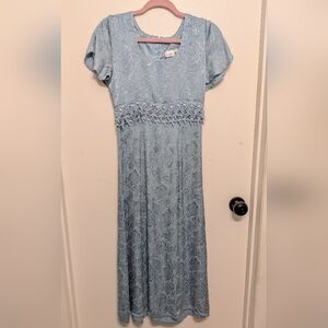 Frederick's of Hollywood Pale Blue Dress with Floral Details